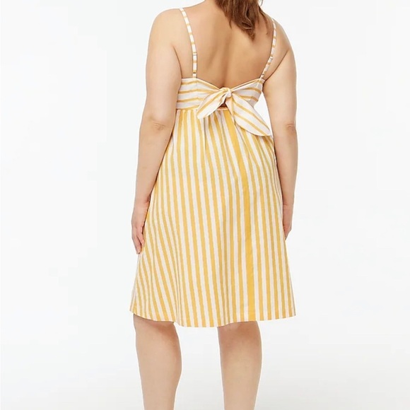 🏷️NWT J. Crew Factory Strappy Tie-Back Mini Dress Size 14 Marigold Stripe Sunny - Picture 7 of 16